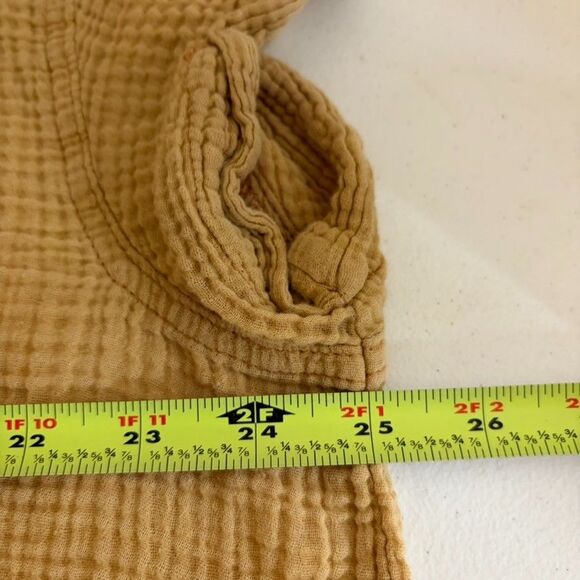 Vanilla Star Blouse Women's XL Gauze Button Up Short Sleeve Sheer Collared Top - Picture 8 of 8